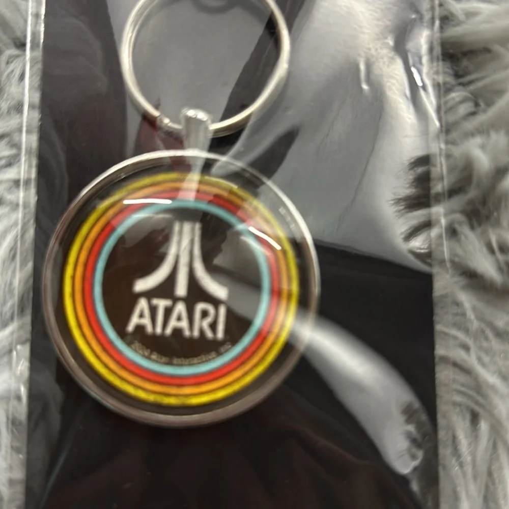 NWT Open Road Atari Stylish Black and Red Silver Keychain with Durable Design